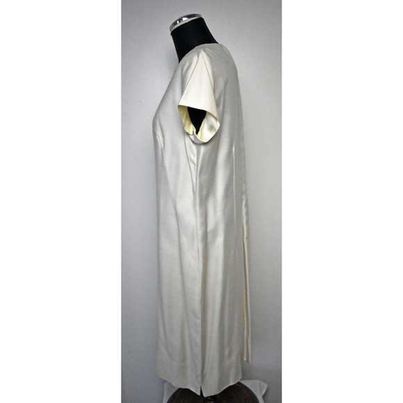 Vintage Marcy Allen 2 Piece Ivory Beaded Neckline Dress & Jacket-Women's Size D - Picture 9 of 12